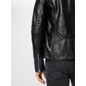 Stylish Biker Black Leather Jacket For Men