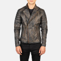 Faisor Distressed Brown Biker Leather Jacket