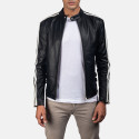 Hank Black Biker Leather Jacket