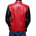 Justin Bieber Stylish Black Sleeves Red Jacket