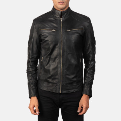 Mack Black Biker Leather Jacket
