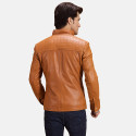 Voltex Tan Biker Leather Jacket