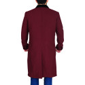 Maroon Wool Coat for Men