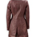 Quilted Maroon Trudy Lane Leather Coat