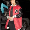 Rihanna At Nightclub Los Angeles Leather Coat