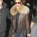 Rihanna Faux Fur Collar leather Jacket