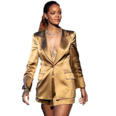 Rihanna Golden Trench Coat