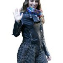 Sara Bareilles Black leather Jackets