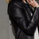 Sim Fit Casual Women’s Black Faux Leather Biker Jacket