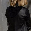Sim Fit Casual Women’s Black Faux Leather Biker Jacket