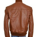 Slim Fit Bomber 4 Pockets Leather Jacket