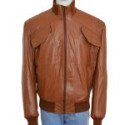 Slim Fit Bomber 4 Pockets Leather Jacket