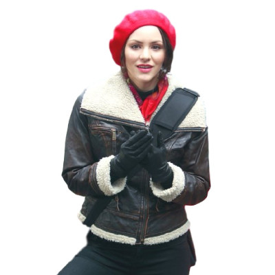 Smash Singer Katharine McPhee Brown leather Jacket