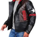 Star Patch Mens leather Jacket