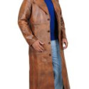 Stylish trench leather coat For Men