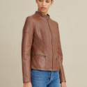 Stylish Women’s Brown Leather Jacket