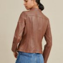 Stylish Women’s Brown Leather Jacket