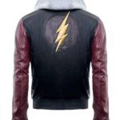 The Flash Stylish Hooded Leather Jacket