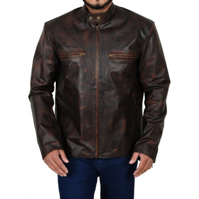 Tom Cruise The Kennedys Premiere Distressed Leather Jacket