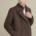 Versatile Men’s Brown Wool PeaCoat