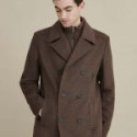 Versatile Men’s Brown Wool PeaCoat