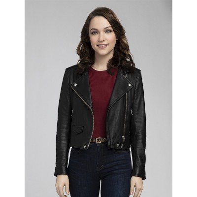 Violett Beane God Friended Me Leather Jacket