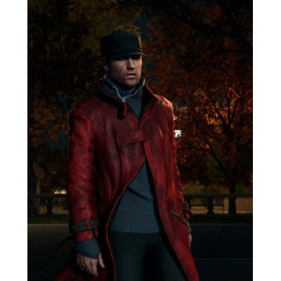 Watch Dogs Aiden Pearce Red leather Coat