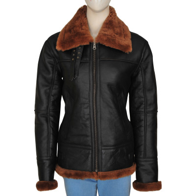 Women B3 Bomber Shearling Leather Jacket