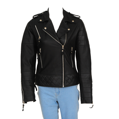 Women Diamond Quilted Leather Jacket