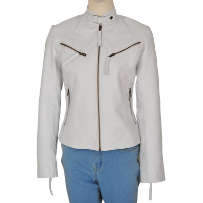 Women Elegant Design Moto Biker Leather Jacket