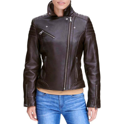 Womens Asymmetrical Leather Jacket
