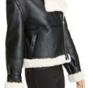Women’s Black Faux Leather Shearling Jacket
