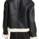 Women’s Black Faux Leather Shearling Jacket