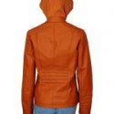 Women’s Removable Hooded Leather Jacket