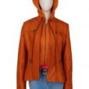 Women’s Removable Hooded Leather Jacket