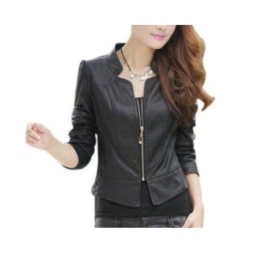 Women’s Slim Fit Biker Coat In Black