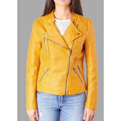 Women’s Yellow Leather Jacket