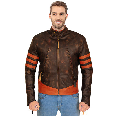 X-Men Origins Wolverine Brown Leather Jacket